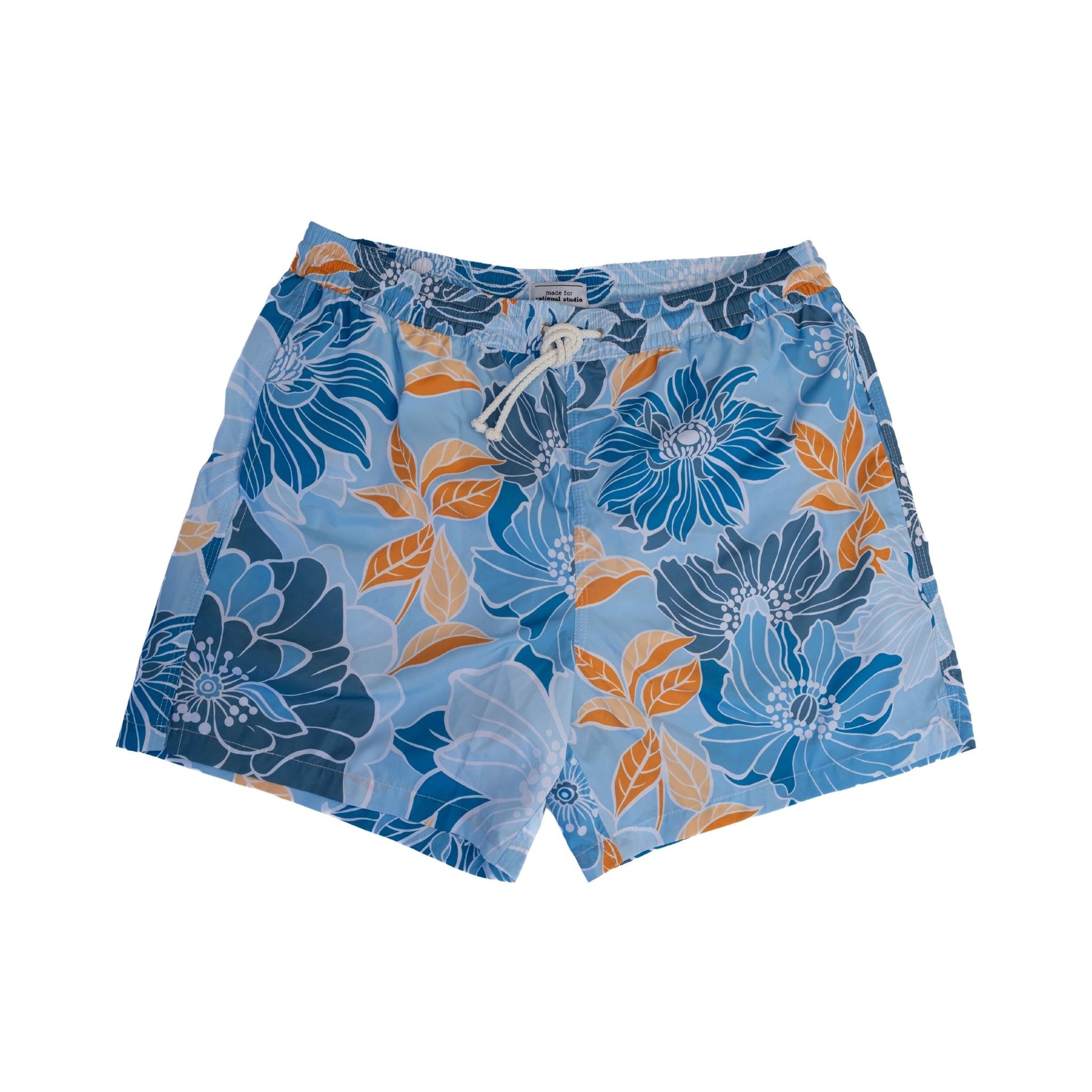 Floral Blue Swim Shorts
